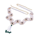 Akruti Collection Gold Plated Kundan And Pearl Kamarbandh