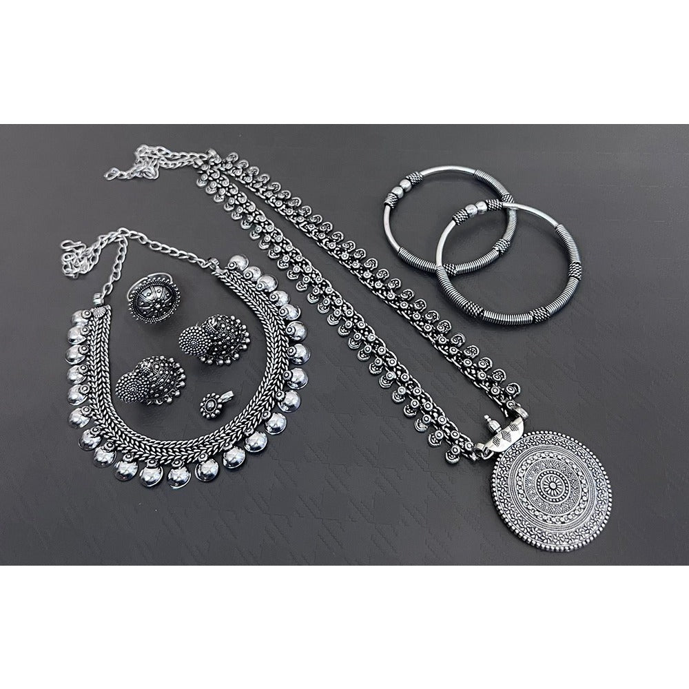 Akruti Collection Oxidised Plated Jewellery Combo