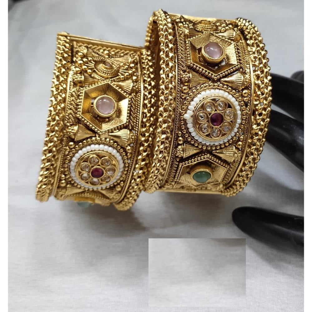 Akruti Collection Copper Gold Plated Bangle Set