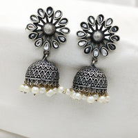 Akruti Collection Oxidised Plated Jhumki Earring