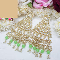 Akruti Collection Gold Plated Kundan Stone And Beads Dangler Earrings
