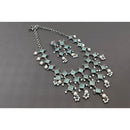 Akruti Collection Oxidised Plated Pota Stone And Pearls Necklace Set