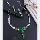 Akruti Collection Silver Plated American Diamonds Necklace Set