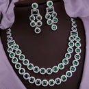 Akruti Collection Silver Plated American Diamonds Necklace Set