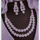 Akruti Collection Silver Plated American Diamonds Necklace Set