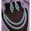 Akruti Collection Silver Plated American Diamonds Necklace Set