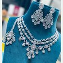 Akruti Collection Silver Plated American Diamonds Necklace Set