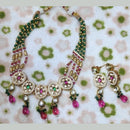 Akruti Collection Gold Plated Kundan Stone And Beads Necklace Set