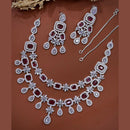 Akruti Collection Silver Plated American Diamonds Necklace Set