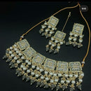 Akruti Collection Gold Plated Kundan Stone And Meenakari Choker Necklace Set