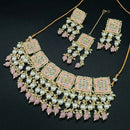 Akruti Collection Gold Plated Kundan Stone And Meenakari Choker Necklace Set