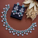 Akruti Collection Silver Plated American Diamonds Necklace Set