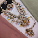 Akruti Collection Gold Plated Austrian Stone Pearls And Beads Necklace Set