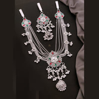 Akruti Collection Oxidised Plated Pota Stone Kamarband
