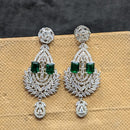 Akruti Collection Silver Plated AD Dangler Earrings
