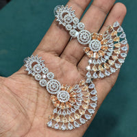 Akruti Collection Silver Plated AD Dangler Earrings