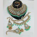 Akruti Collection Gold Plated Crystal Stone And Beads Neckalce Set