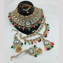 Akruti Collection Gold Plated Crystal Stone And Beads Neckalce Set