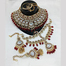 Akruti Collection Gold Plated Crystal Stone And Beads Neckalce Set