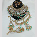 Akruti Collection Gold Plated Crystal Stone And Beads Neckalce Set
