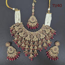 Akruti Collection Gold Plated Crystal Stone And Beads Neckalce Set
