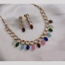 Akruti Collection Gold Plated Kundan And Beads Neckalce Set