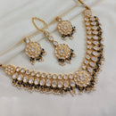 Akruti Collection Gold Plated Polki Kundan Stone And Pearls Necklace Set