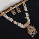 Akruti Collection Gold Plated Kundan And Pearl Necklace Set