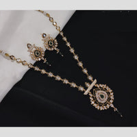Akruti Collection Gold Plated Polki Kundan Stone And Pearls Meenakari Necklace Set