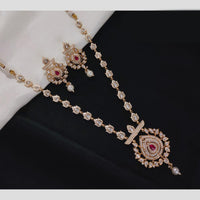 Akruti Collection Gold Plated Polki Kundan Stone And Pearls Meenakari Necklace Set