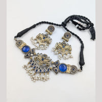 Akruti Collection 2 Tone Plated Choker Necklace Set