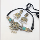 Akruti Collection 2 Tone Plated Choker Necklace Set