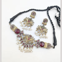 Akruti Collection 2 Tone Plated Choker Necklace Set