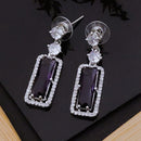 Akruti Collection American Diamond Dangler Earrings | Elegant Party Wear