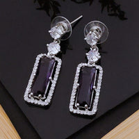 Akruti Collection American Diamond Dangler Earrings | Elegant Party Wear
