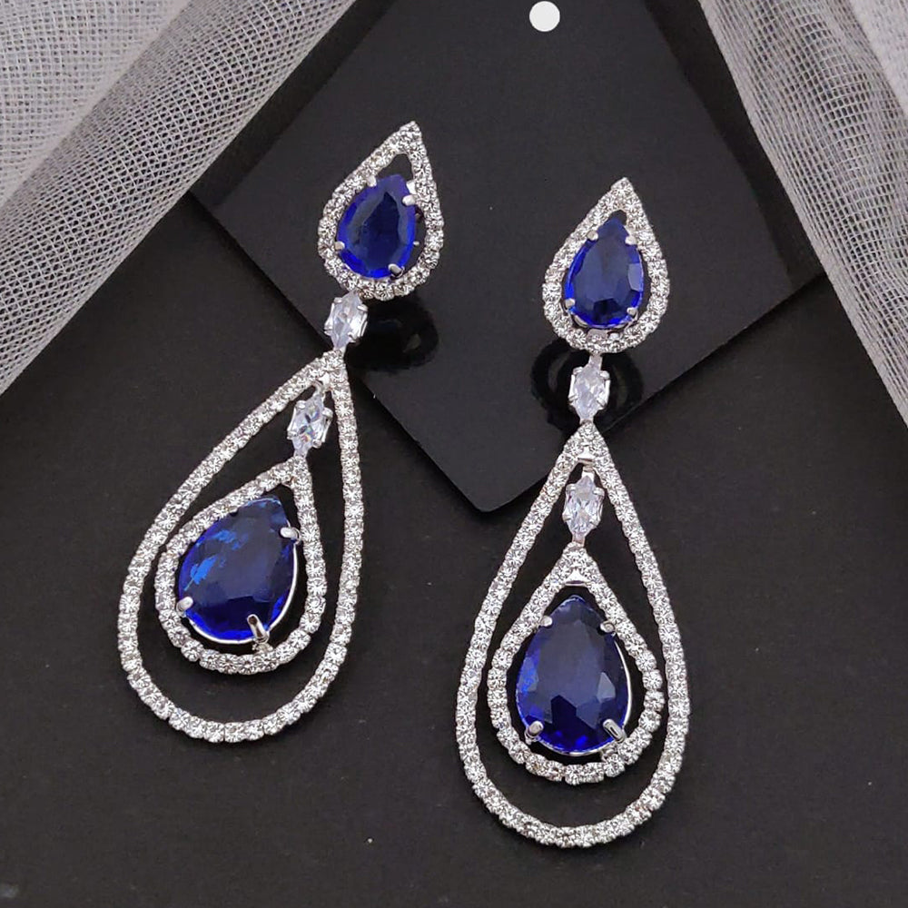 Akruti Collection Sparkling AD Dangler Earrings | Festive & Ethnic Wear