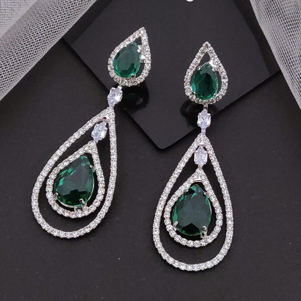Akruti Collection Sparkling AD Dangler Earrings | Festive & Ethnic Wear