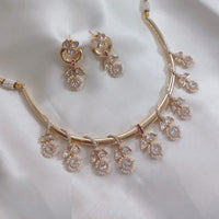 Akruti Collection Gold Plated Polki Kundan Stone And Pearls Necklace Set