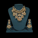 Akruti Collection Gold Plated Polki Kundan Pearl And Beads Meenakari Choker Necklace Set