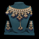Akruti Collection Gold Plated Polki Kundan Stone Pearl And Beads Necklace Set