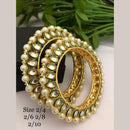 Akruti Collection Gold Plated Kundan Stone And Meenakari Bangle Set
