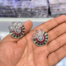 Akruti Collection Silver Plated AD Stud Earrings