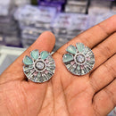 Akruti Collection Silver Plated AD Stud Earrings