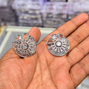 Akruti Collection Silver Plated AD Stud Earrings