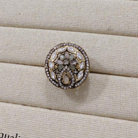 Akruti Collection Gold Plated Pota Stone Ring