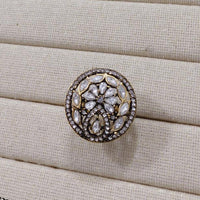 Akruti Collection Gold Plated Pota Stone Ring