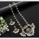 Akruti Collection 2 Tone Plated Pota Stone Long Necklace Set