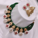 Akruti Collection Gold Plated Pota Stone And Beads Choker Necklace Set
