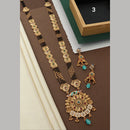 Akruti Collection Gold Plated Pota Stone And Meenakari Manglasutra Set
