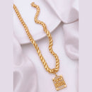 Akruti Collection Gold Plated Austrian Stone Men's Chain Pendant